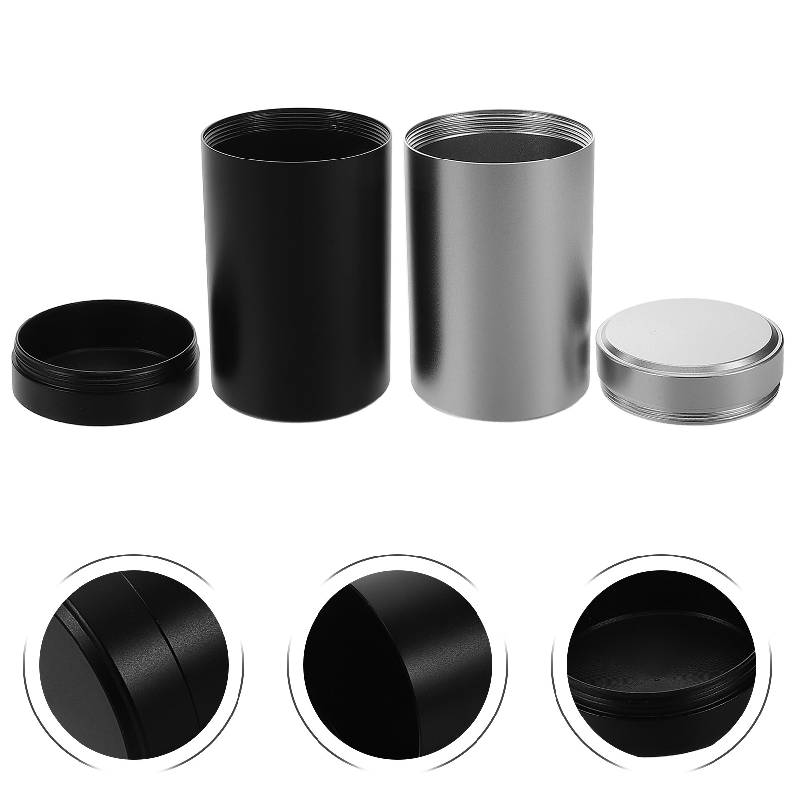 Food Storage Jars & Containers - Ensemble de 2 pots métalliques en
