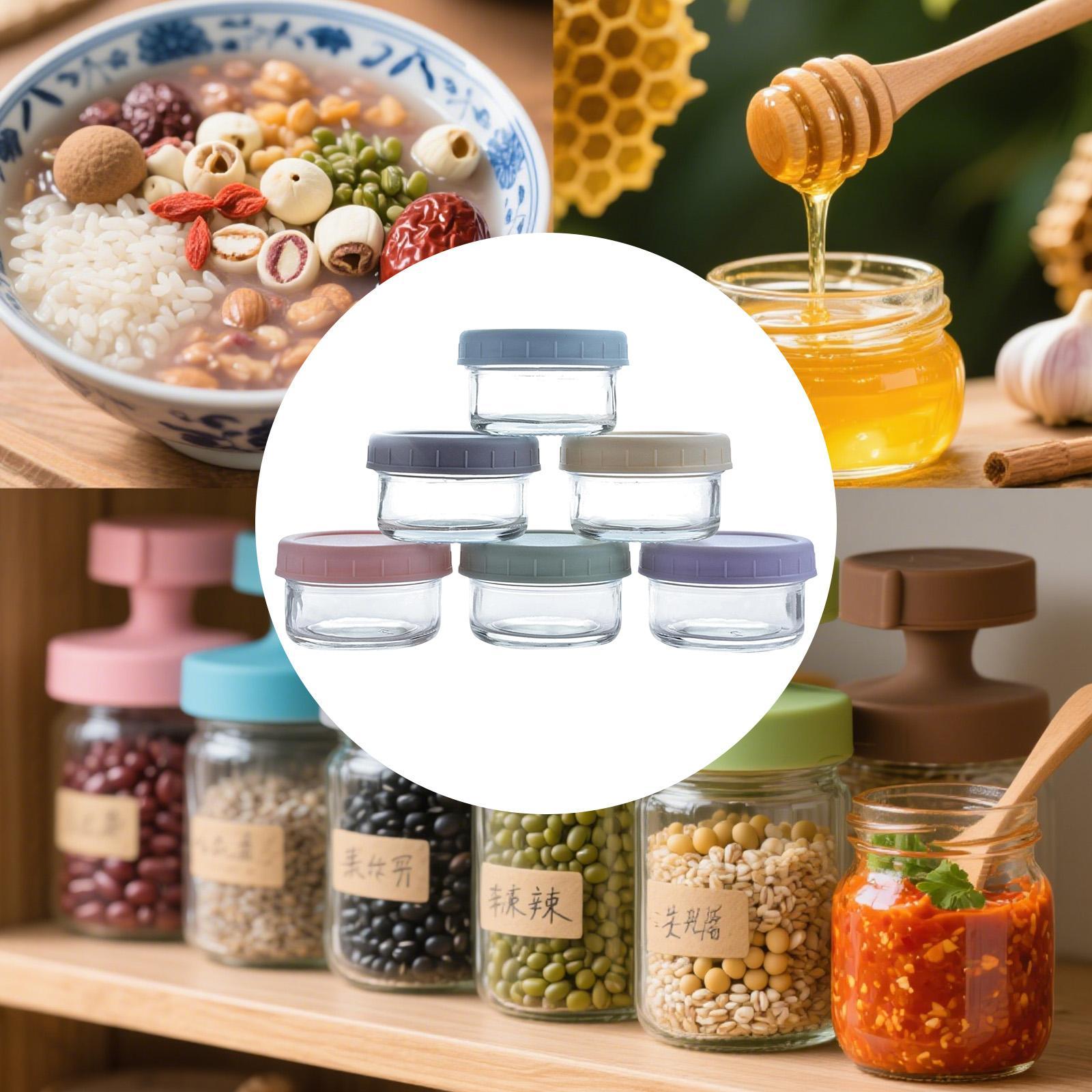 Food Storage Glass Set - Mini pots en verre avec couvercles