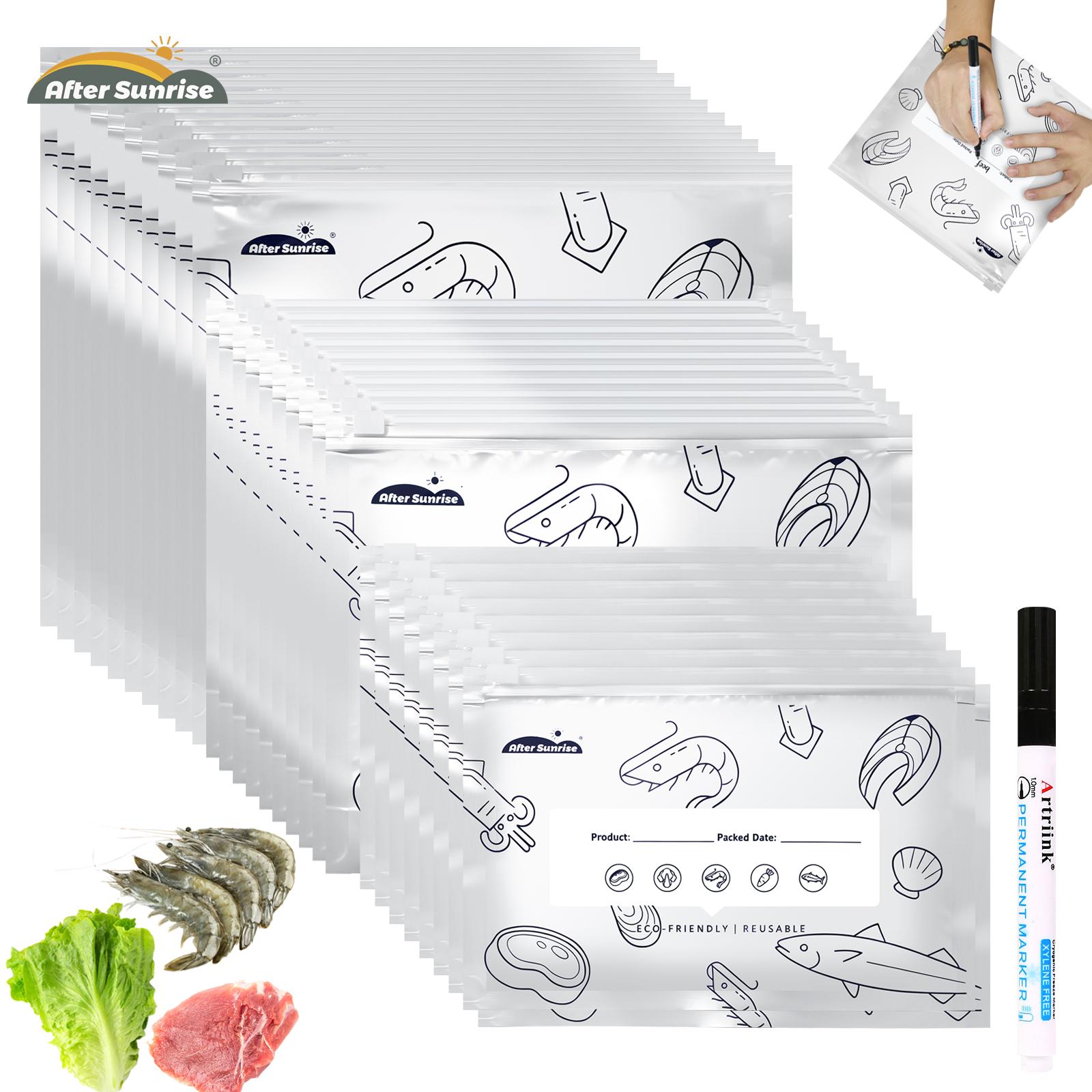 Food Storage Reusable Bags - 【Aliments réfrigérés】Sacs de conservation refermables en