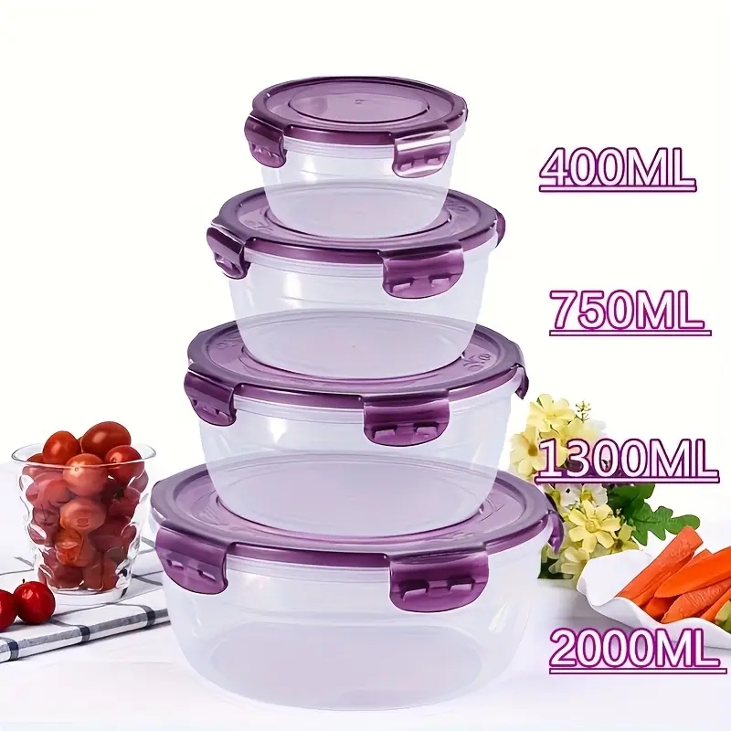 Food Storage System - 4 contenants alimentaires en plastique, boîtes