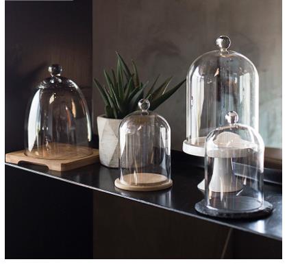 Food Storage Glass Set - Assiette à gâteau avec couvercle de