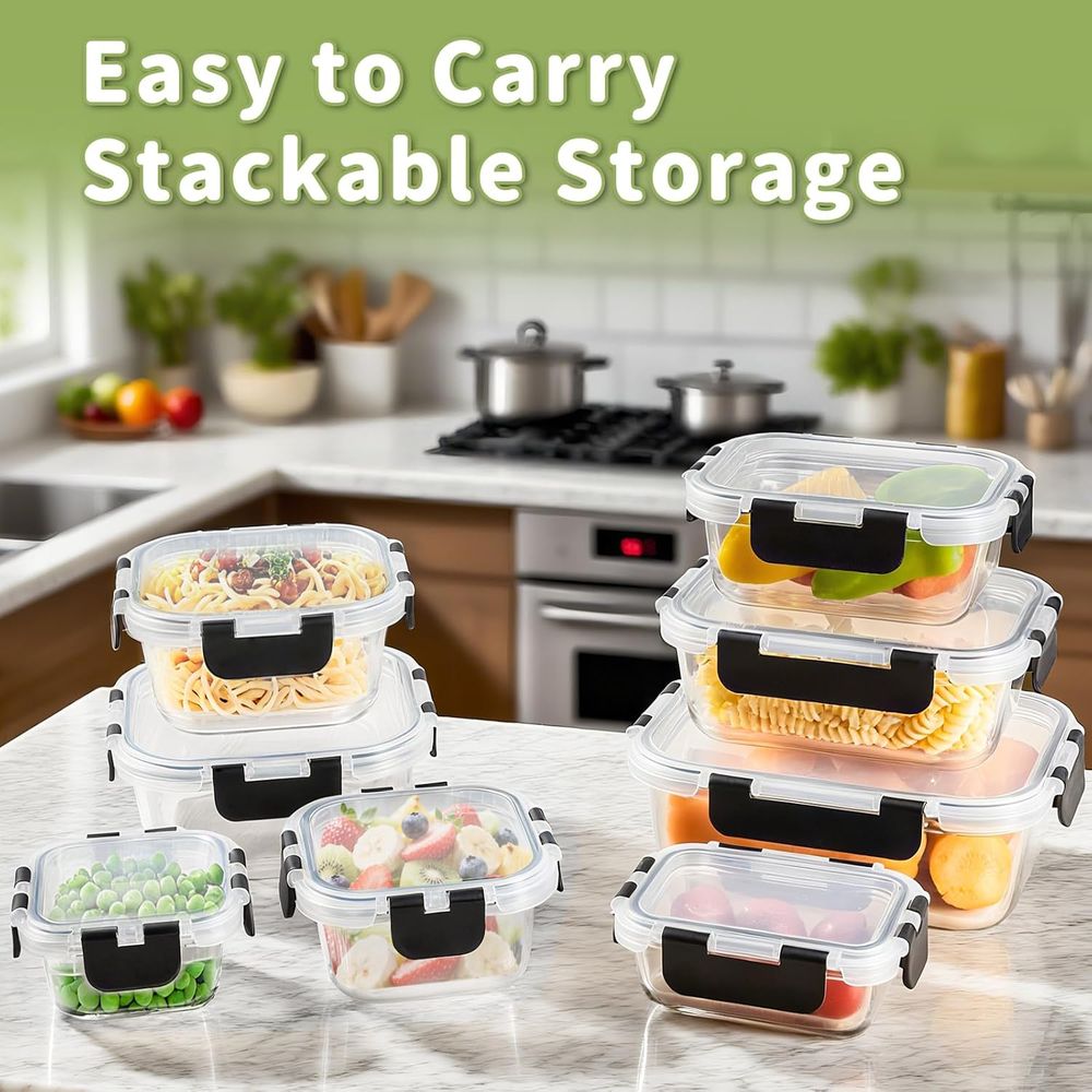 Ensemble de 8 récipients de co - Food Storage Glass Set avis et prix