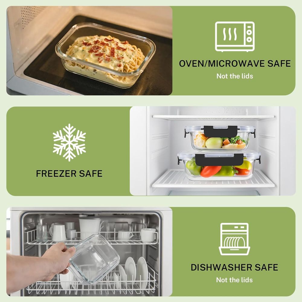 Ensemble de 8 récipients de co - Food Storage Glass Set avis et prix