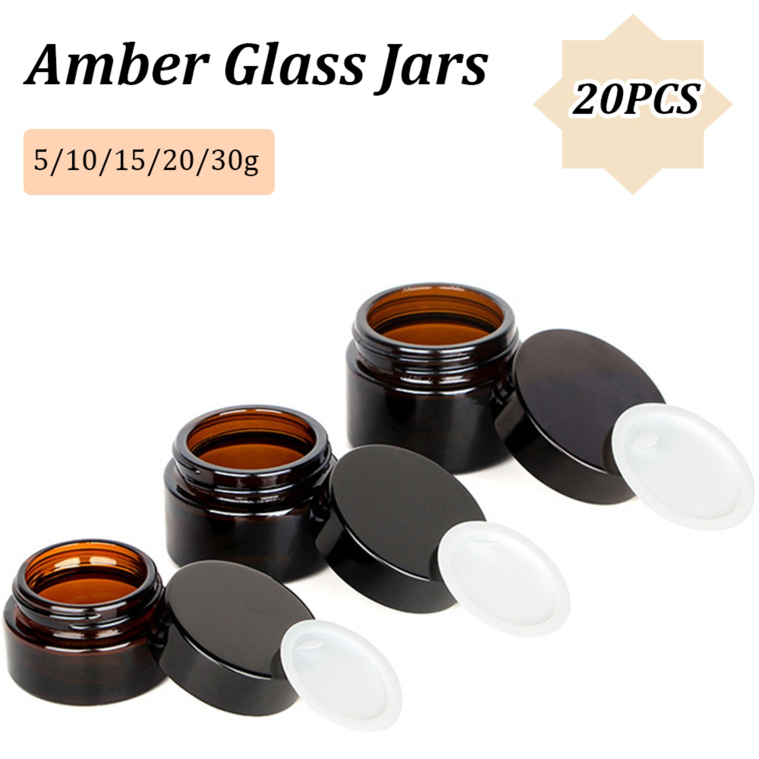 Petits pots en verre ambré ave - Food Storage Glass Set avis et prix